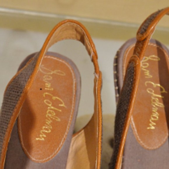 Vintage 90's Straw w Wood/Leather Fleur Toe Heels - Picture 8 of 8